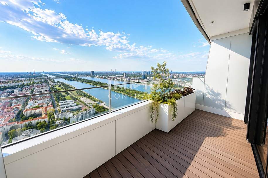 45. Etage - DANUBEFLATS: Atemberaubende Aussicht, Sonnenaufgang, perfekte Infrastruktur, Wohnung-kauf, 424.710,€, 1220 Wien 22., Donaustadt