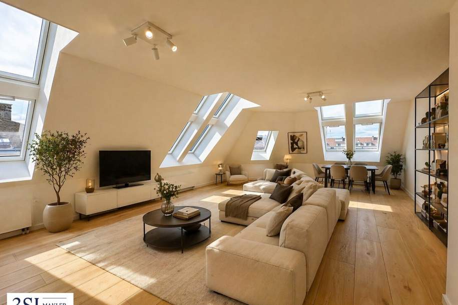 Exklusives Wohnen im 2. Dachgeschoß – großzügige Maisonette-Wohnung mit Terrasse, Wohnung-kauf, 1.090.000,€, 1040 Wien 4., Wieden