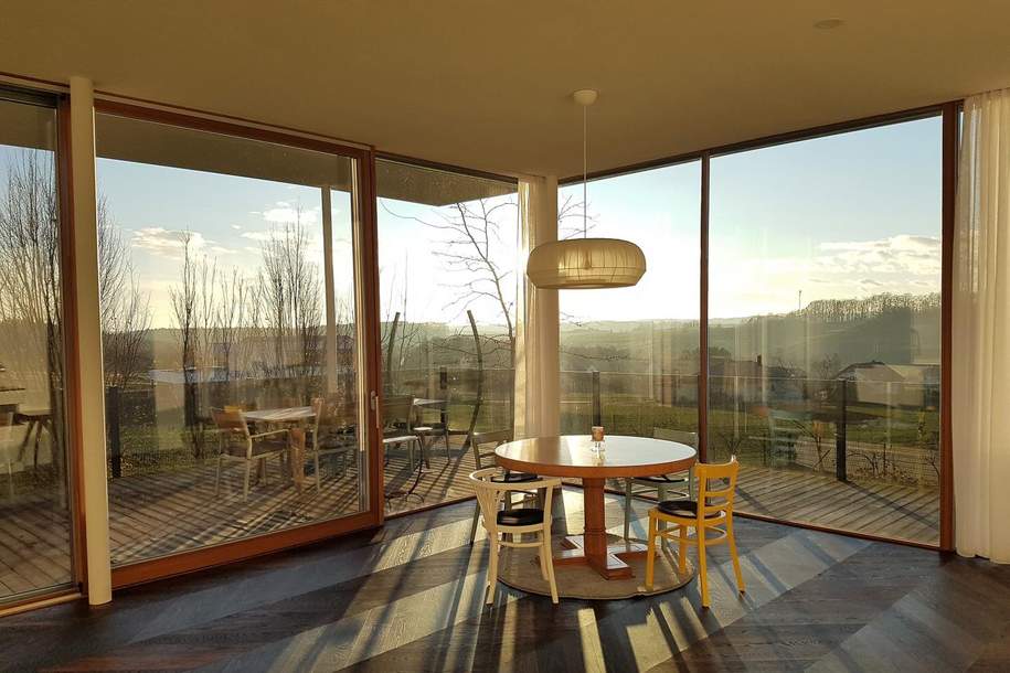 Architektentraum in West-Hanglage mit Blick auf den Thermenort, den Waldrand im Rücken, Haus-kauf, 972.000,€, 7431 Oberwart