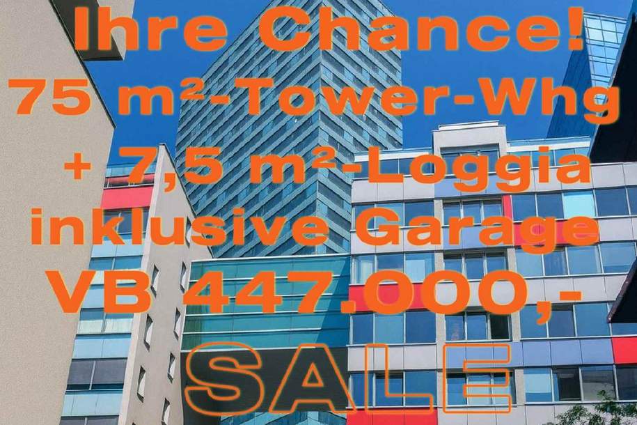 IHRE CHANCE SKYLINE-LIVING 10,. WIENERBERG-CITY 3-ZIMMER-WHG, LOGGIA, GARAGE, FERNBLICK, Wohnung-kauf, 447.000,€, 1100 Wien 10., Favoriten