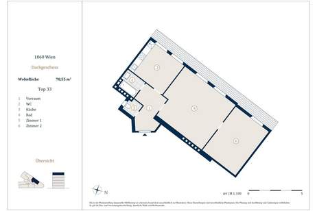 Unbefristet vermietete 2-Zimmer Wohnung, Nähe Westbahnhof, Wohnung-kauf, 400.000,€, 1060 Wien 6., Mariahilf