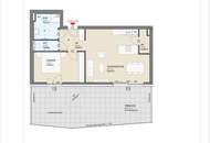 2-Zimmer Penthouse mit ca. 50 m² Südterrasse