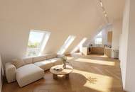 Über den Dächern des Stuwerviertels: elegante 3-Zimmer-Dachgeschosswohnung mit privater Dachterrasse nahe Prater