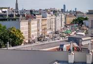 LUXUS-PENTHOUSE DIREKT AM NASCHMARKT! Grandiose Dachterrasse mit traumhaften Wienblick