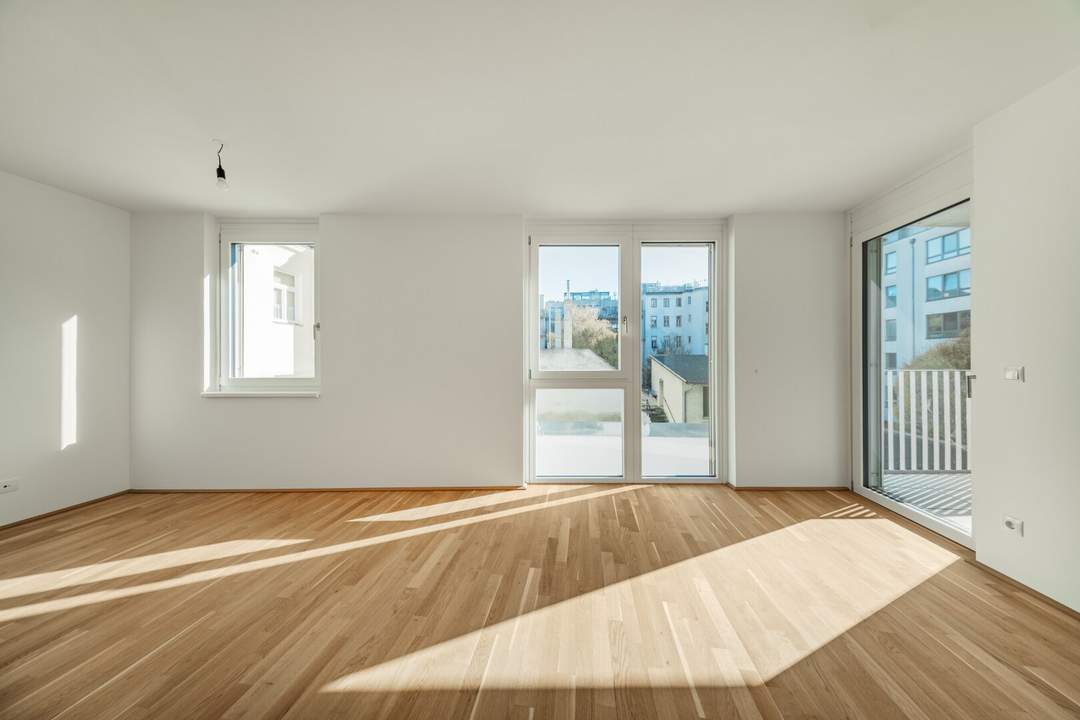 HELLES HEIM >> bodentiefe Fenster in heller 2-Zimmer Wohnung >> ERSTBEZUG in perfekter Lage