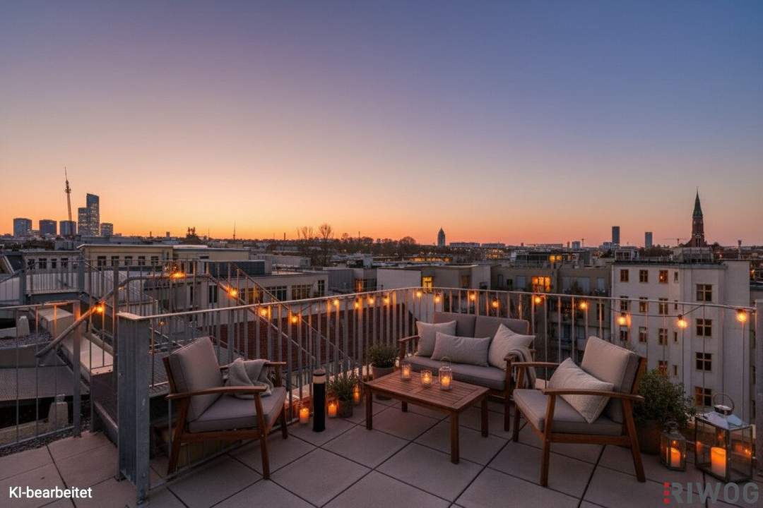 ERSTBEZUG mit DACHTERRASSE | Traumhafter Fernblick | DG-Maisonette Nähe Alte Donau | Teils hofseitig | Fernwärme | TG-Stellplatz optional | Ideal für Anleger oder Eigennutzer | Nachhaltiges Projekt