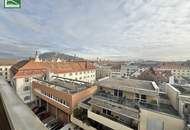 Attraktive 2-Zimmer-Stadtwohnung mit Balkon, Blick auf den Schlossberg und Stellplatz in der Tiefgarage