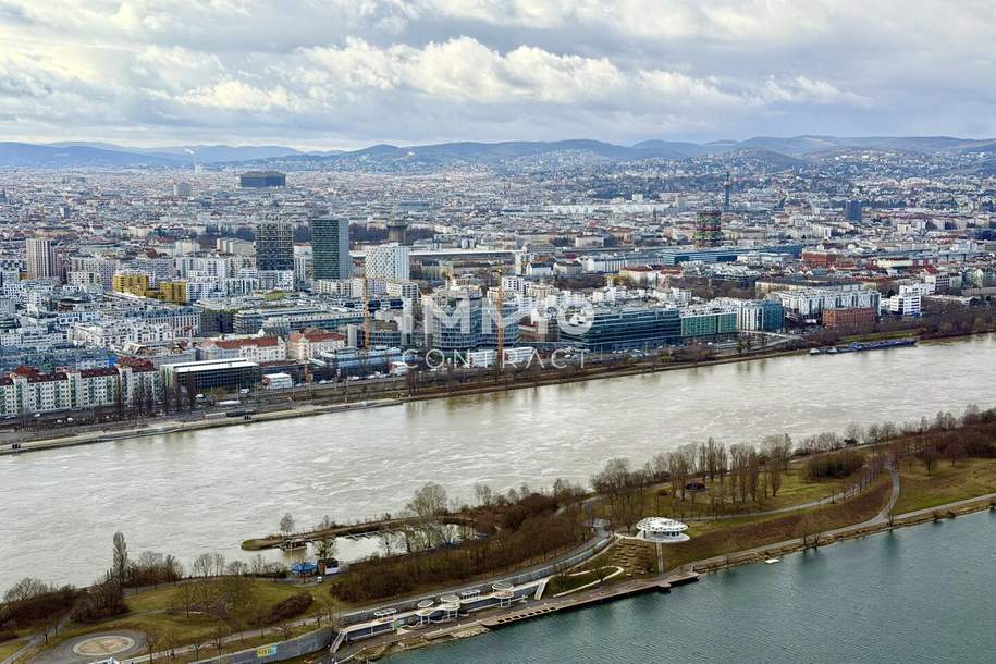 Skyline Living im DC2 Tower – 2 Zimmer, Westsonne & 15 m² Loggia mit Blick auf Kahlenberg & Leopoldsberg, Wohnung-miete, 1.100,00,€, 1220 Wien 22., Donaustadt