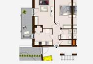 Helle 2,5-Zimmer-Wohnung mit Extraküche und großem Balkon mit Gartenblick