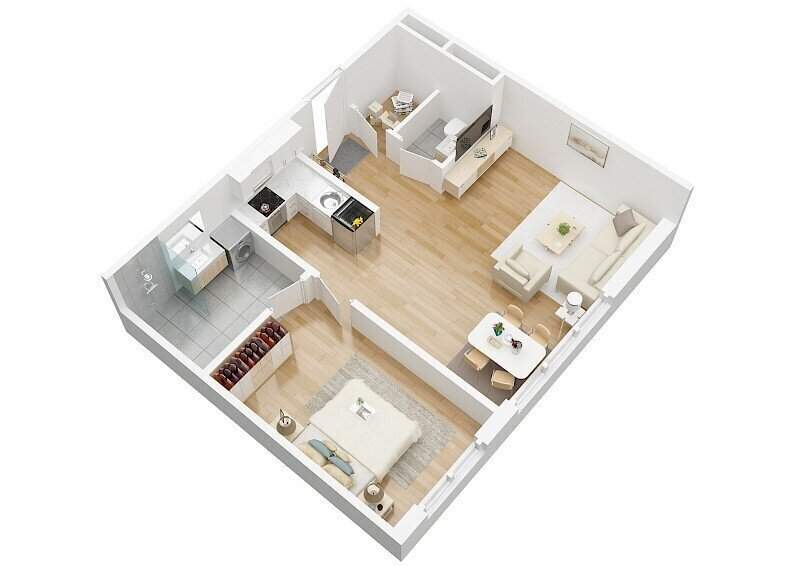 21., Studio Apartment 51,84 m² im EG /Souterrain, tolle Lage! 2023 errichtet!