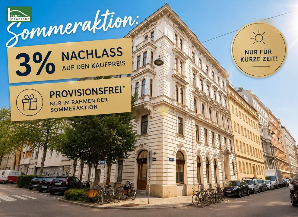 SOMMERAKTION: 3% AUF DEN KAUFPREIS UND PROVISIONSFREI - Hervorragende Stadtwohnung (sanierungsbedürftig) bei Mariahilfer Straße