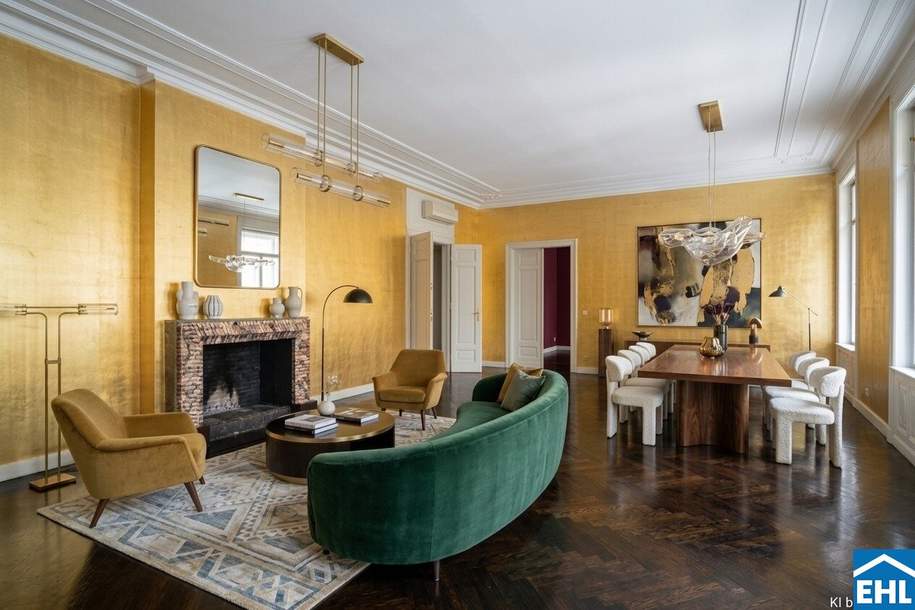 Prachtvolle Altbauwohnung in Wiener Bestlage mit Blick auf die französische Botschaft, Wohnung-kauf, 1.490.000,€, 1040 Wien 4., Wieden