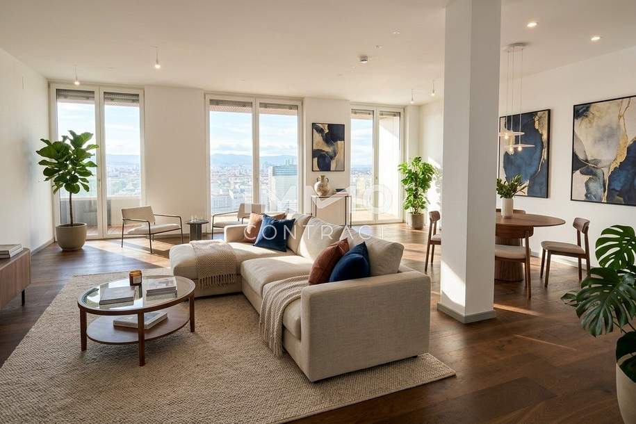 Urbaner Luxus über Wien – exklusive Wohnung mit Rooftop-Pool und wunderschönem Weitblick - 3 Zimmer! Erstbezug!, Wohnung-kauf, 1.790.000,€, 1020 Wien 2., Leopoldstadt