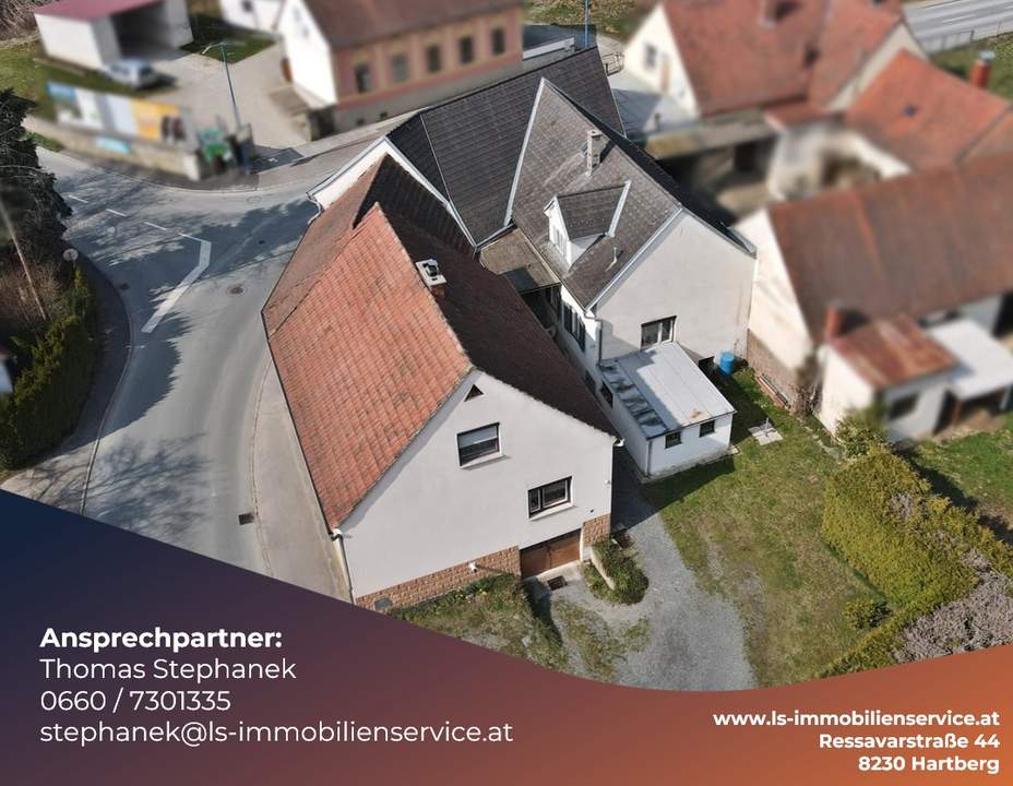 Ehemaliges Wirtshaus mit Wohnhaus, Nebengebäude und großem Grundstück in Stegersbach