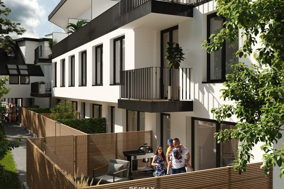 Neubauprojekt Oberlaa - Wohnen, wo Lebensqualität zu Hause ist! Top 01: 3-Zi.-Maisonette mit Garten, Balkon und Dachterrasse!, Wohnung-kauf, 499.000,€, 1100 Wien 10., Favoriten