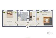 2-Zimmer-Mietwohnung mit 80 m² Eigengarten und PKW-Abstellplatz