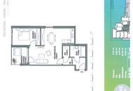 15.OG !!! Großzügige 2 Zimmerwohnung mit Loggia im Herzen von Monte Laa