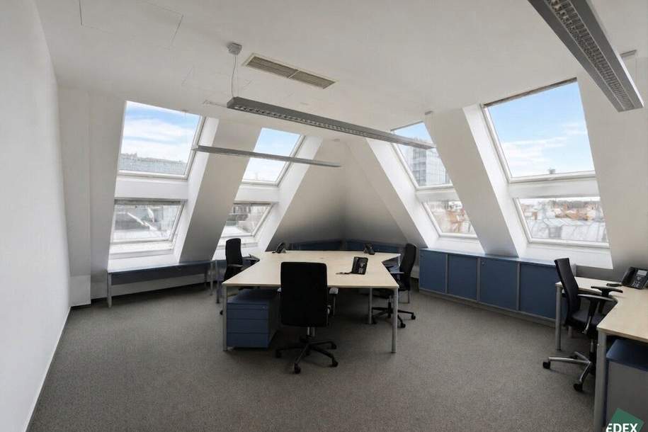 Modernes Dachgeschossbüro Nähe Innenstadt &amp; Augarten, Gewerbeobjekt-miete, 7.648,42,€, 1020 Wien 2., Leopoldstadt
