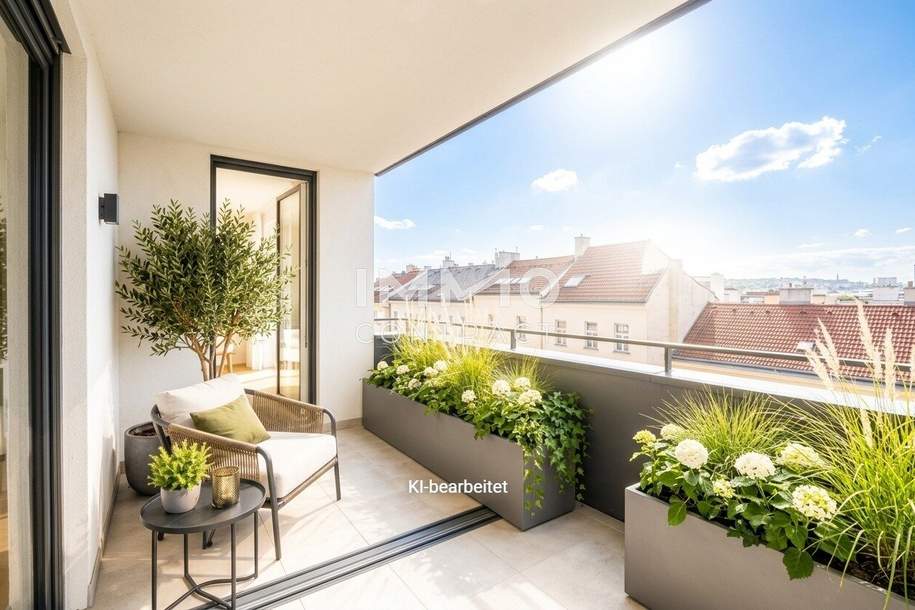 Neubau nahe Schönbrunn – 2-Zimmer-Erstbezug mit Westbalkon &amp; Loggia, Wohnung-kauf, 309.000,€, 1120 Wien 12., Meidling