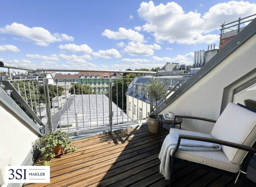 Traumblick! Urbanes Wohnen– 1,5-Zimmer-Juwel im 7. Bezirk mit riesiger Dachterrasse