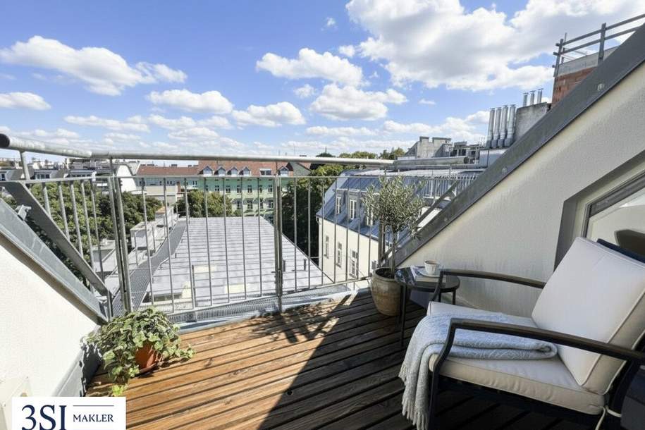 Traumblick! Urbanes Wohnen– 1,5-Zimmer-Juwel im 7. Bezirk mit riesiger Dachterrasse, Wohnung-kauf, 465.000,€, 1070 Wien 7., Neubau