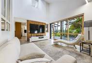 Blickfang mit Privatsphäre! Außergewöhnliches Designerhaus mit viel Raum zur Entfaltung | 9 Zimmer, Edelstahlpool, Sauna, Weinkeller | Vereint Wohnen und Arbeiten | Barrierefrei