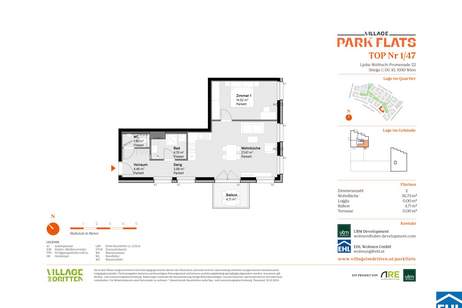 Attraktives Investment im 3. Bezirk: PARK FLATS für Anleger, Wohnung-kauf, 184.000,€, 1030 Wien 3., Landstraße