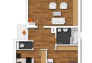 Dachterrassenwohnung mit 3 Zimmer und Carport