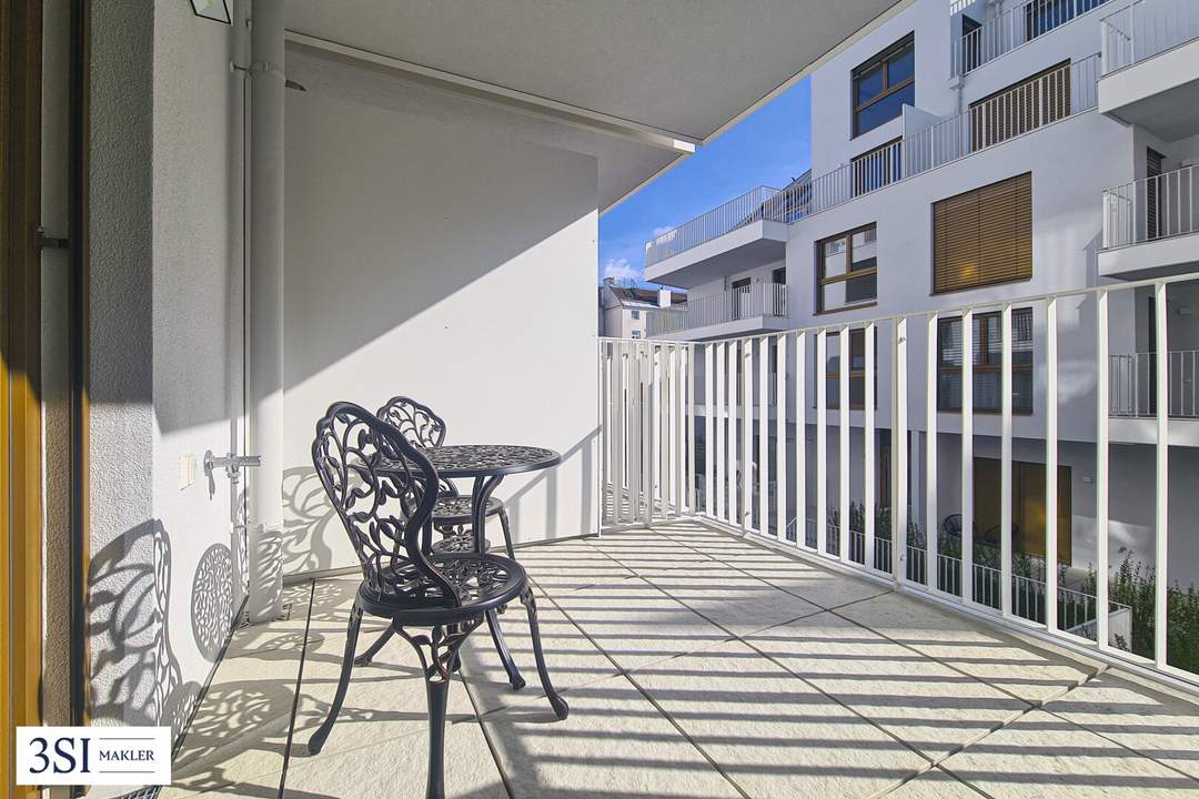 2-Zimmer Neubau-Erstbezug mit Balkon in Hofruhelage - hochwertige Vollausstattung