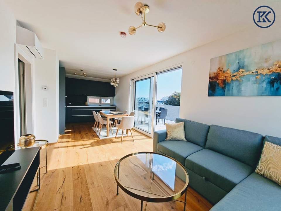 Moderne 2-Zimmer-Wohnung (Erstbezug) mit großer Terrasse &amp; Klimaanlage – nahe der U2-Aspernstraße