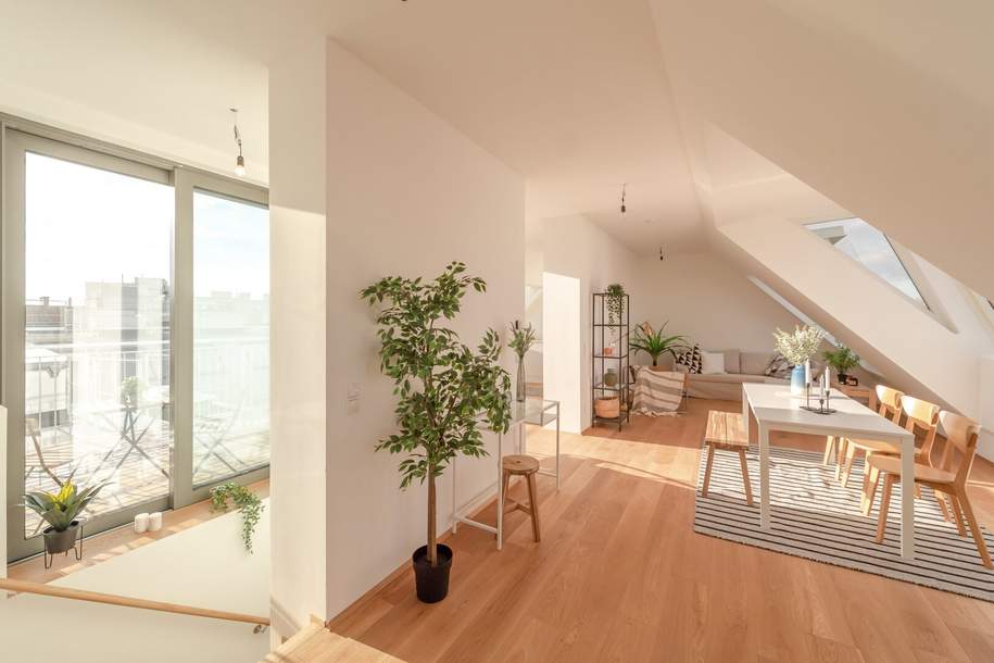 ++FonteFlats++ Fantastischer 4-Zimmer Dachgeschoss-ERSTBEZUG mit großartiger Dachterrasse, Wohnung-miete, 2.499,00,€, 1100 Wien 10., Favoriten