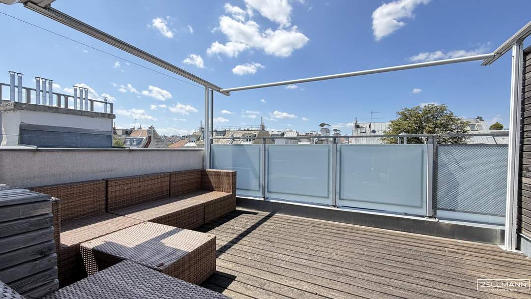 Stilvolles Dachgeschossjuwel mit Galerie und zwei Terrassen über den Dächern Wiens | ZELLMANN IMMOBILIEN