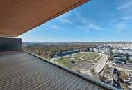 SENSATIONELLER BLICK über den GRÜNEN PRATER vom 26. Stock (oberste Wohnetage)! Roof-Top-Pool + Fitness + Concierge-Service + Garage