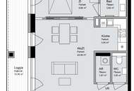 AKH-Nähe: Top-moderne, großzügig geschnittene 2-Zimmer-Neubau-Wohnung mit Loggia