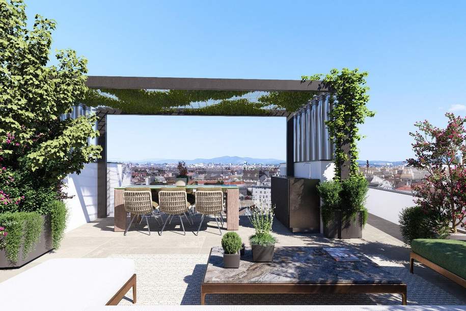 Einzigartige 105 m² große Dachgeschoss Wohnung mit Fernblick // zentrale Lage 1040 // Planstudie DG Ausbau, Wohnung-kauf, 1.500.000,€, 1050 Wien 5., Margareten