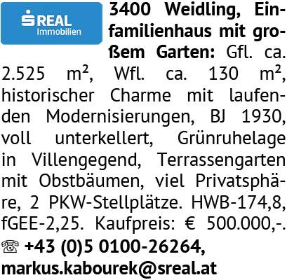 3400 Weidling, Einfamilienhaus