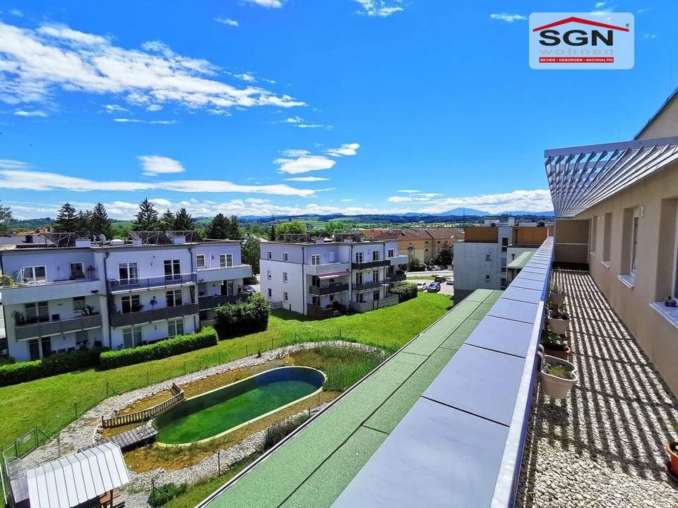 4- Zimmer Dachgeschosswohnung mit traumhafter Dachterrasse/Lift/PKW-Abstellplatz und exklusivem Schwimmbiotop