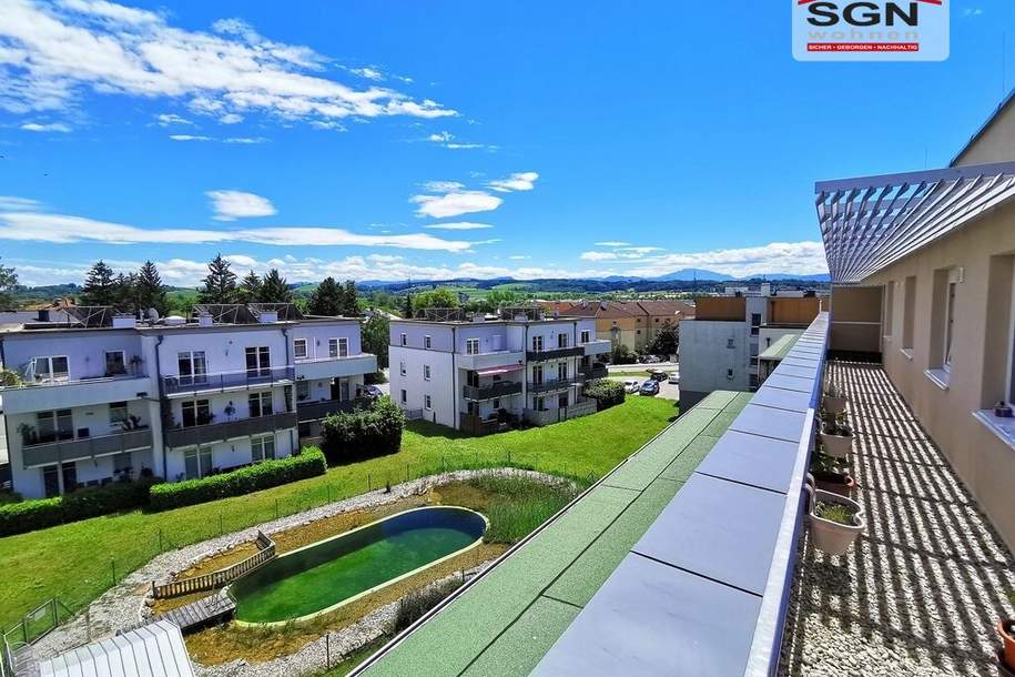 4- Zimmer Dachgeschosswohnung mit traumhafter Dachterrasse/Lift/PKW-Abstellplatz und exklusivem Schwimmbiotop, Wohnung-miete, 1.016,29,€, 3252 Melk