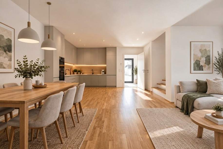Fertiggestellt & bezugsbereit | 5-Zimmer Neubau-Reihenhaus mit ca. 50m² Eigengarten | Hofruhelage | Luftwärmepumpe, Haus-kauf, 512.000,€, 2000 Korneuburg
