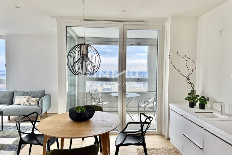 32. Etage: Luxus Wohnen hoch über der Skyline: Donauzentrum und U1 Kagran, Wohnung-kauf, 445.000,€, 1220 Wien 22., Donaustadt