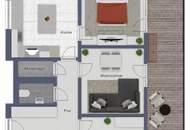 Ein Zuhause mit großem Balkon – 3-Zimmer-Wohnung in Graz-Reininghaus