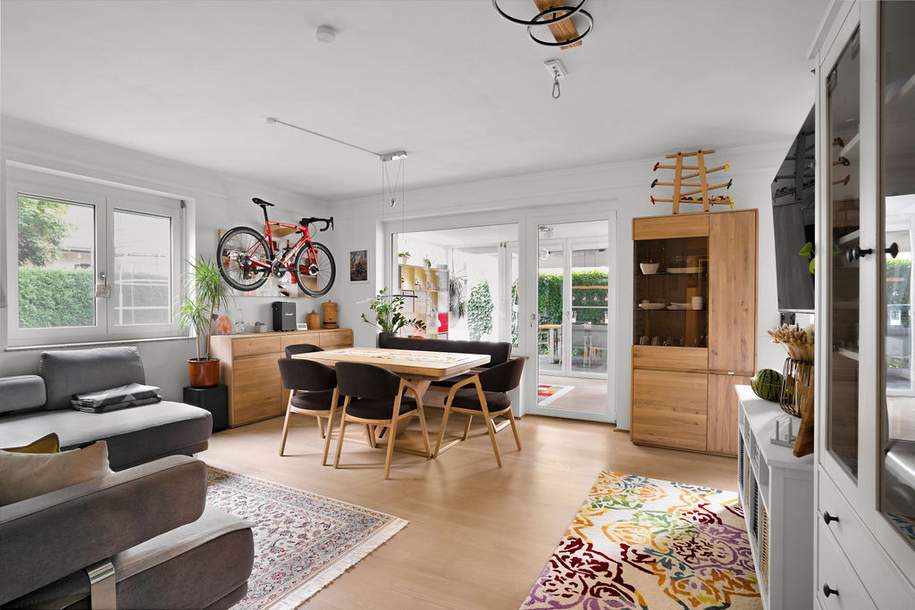 Vollmöblierte 2-Zimmer-Wohnung mit Wintergarten, Terrasse und großem Eigengarten in Villach-Lind!, Wohnung-kauf, 439.500,€, 9500 Villach(Stadt)