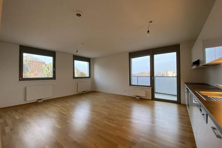 3-Zimmer-Wohnung mit großer Süd-Loggia beim Gasometer! Unmittelbare U3-Nähe!, Wohnung-miete, 1.291,86,€, 1110 Wien 22., Donaustadt