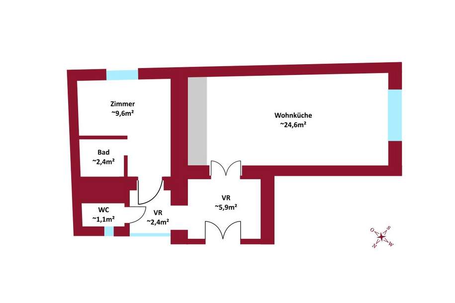 Sanierungsprojekt - U1 vor der Tür - Hofruhelage - Südlage - Top-Infrastruktur - Hauptbahnhof ums Eck, Wohnung-kauf, 225.000,€, 1040 Wien 4., Wieden