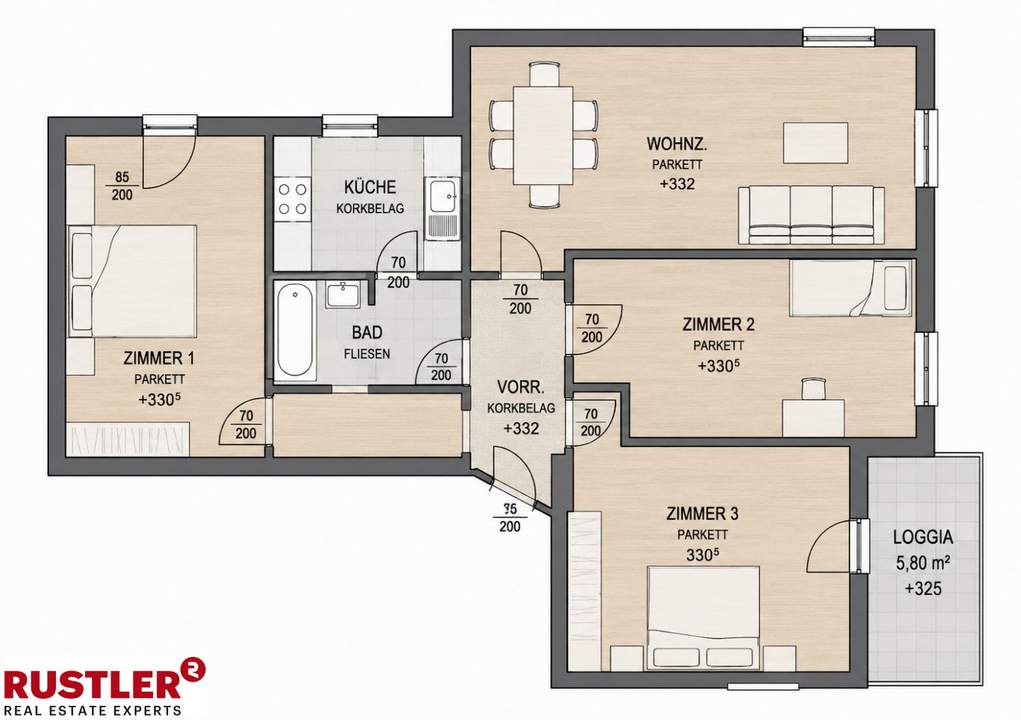 Großzügige 4-Zimmer-Wohnung mit Loggia I Nähe CopaCapana &amp; Schwarzl-See