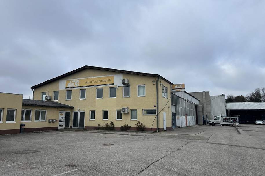 Produktions- und Lagerhalle mit Büro & Freiflächen in Hörsching zu vermieten B WIDMUNG !!, Gewerbeobjekt-miete, 16.893,00,€, 4063 Linz-Land
