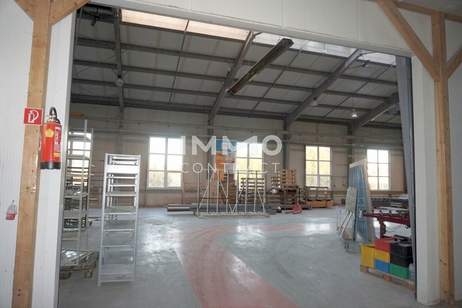 Große Lagerhalle auch beheizbar und Nebentrakt mit 740 m² Nutzfläche (Einfahrtstor 350x470) Industrieboden., Gewerbeobjekt-miete, 2.970,00,€, 3322 Amstetten