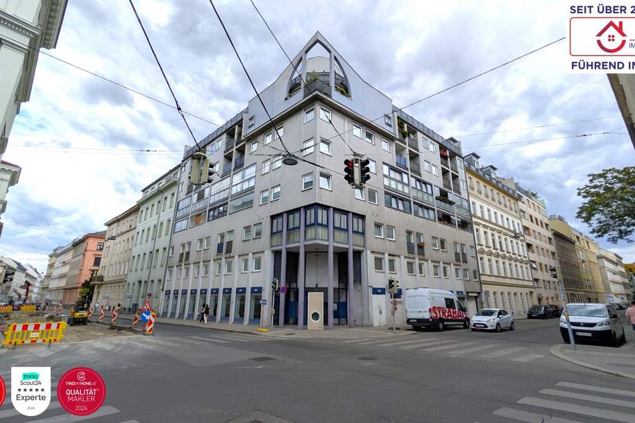 Vielseitiges Geschäftslokal mit ca. 375 m² | Ecklage | 15 m Fensterfront | 2 Eingänge | Klimaanlage, Gewerbeobjekt-miete, 6.264,00,€, 1050 Wien 5., Margareten