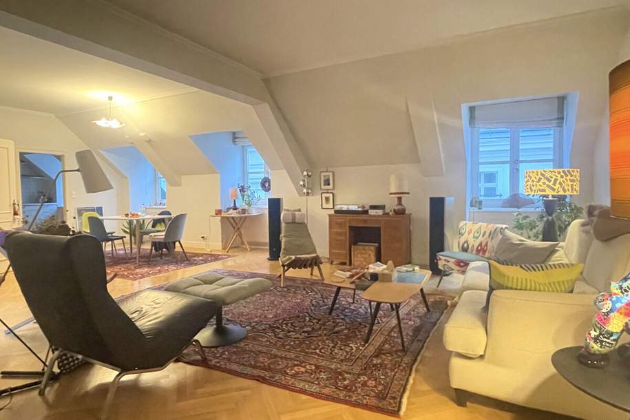 GROßZÜGIGE 3 -ZIMMER-MANSARDENWOHNUNG IM STADTPALAIS, Wohnung-miete, 3.713,21,€, 1010 Wien 1., Innere Stadt
