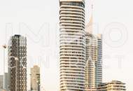 Sonnenuntergang im modernsten Turm Wiens: DANUBEFLATS 42. Etage